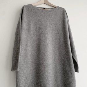 Eileen Fisher 100% Cashmere Tunic Sweater - Large - ASH Gray